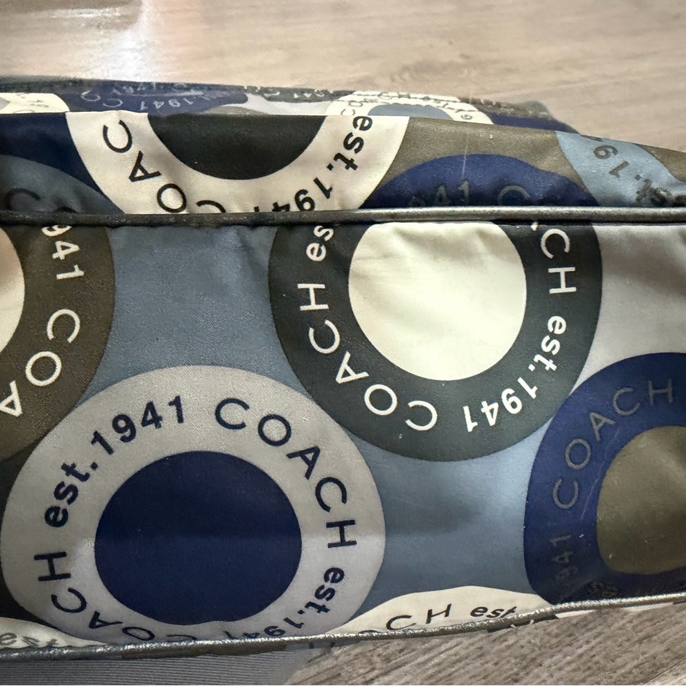 Coach Blue And Gray Circle Pattern Crossbody Bag - image 2